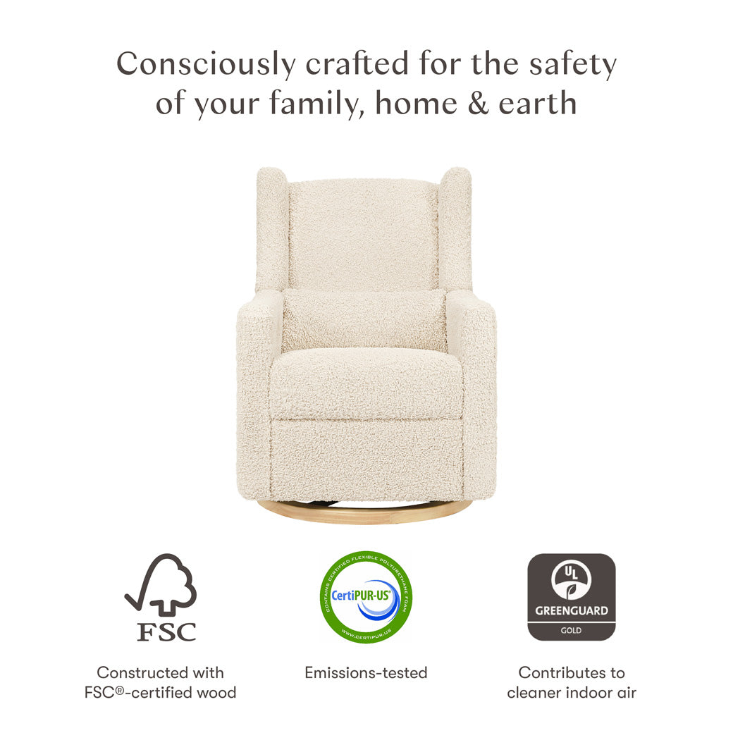 Certifications of Babyletto Kiwi Glider Recliner in -- Color_Almond Teddy Loop with Light Wood Base