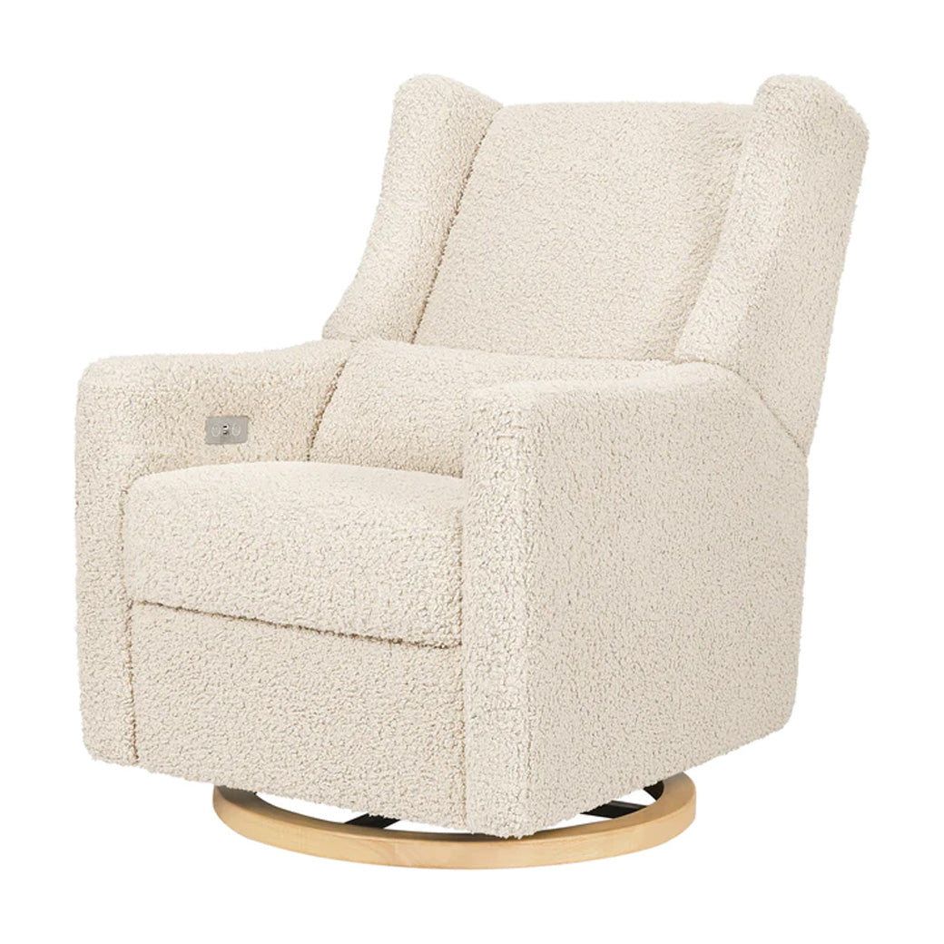 Babyletto Kiwi Glider Recliner in -- Color_Almond Teddy Loop with Light Wood Base