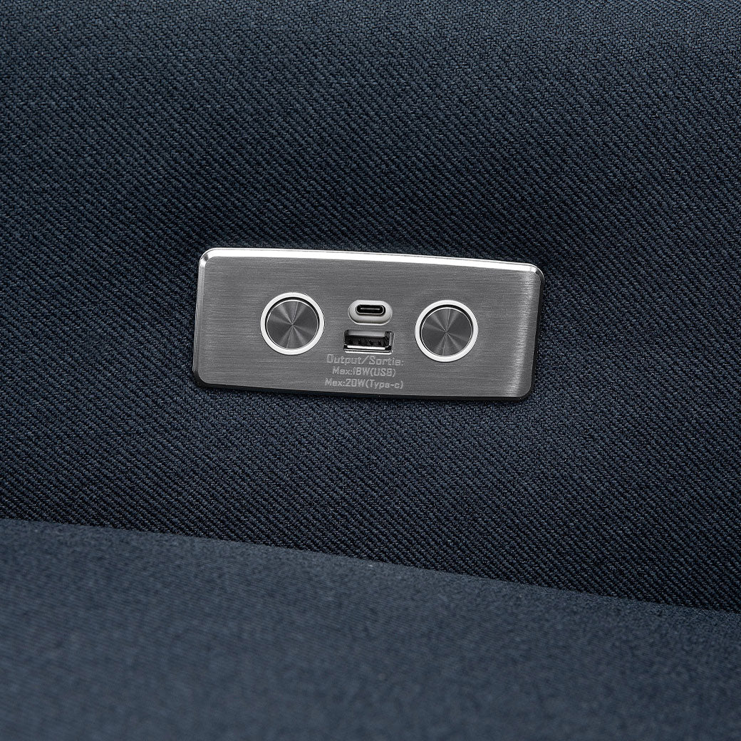Babyletto Kiwi Glider Recliner USB port in -- Color_Performance Navy Eco-Twill