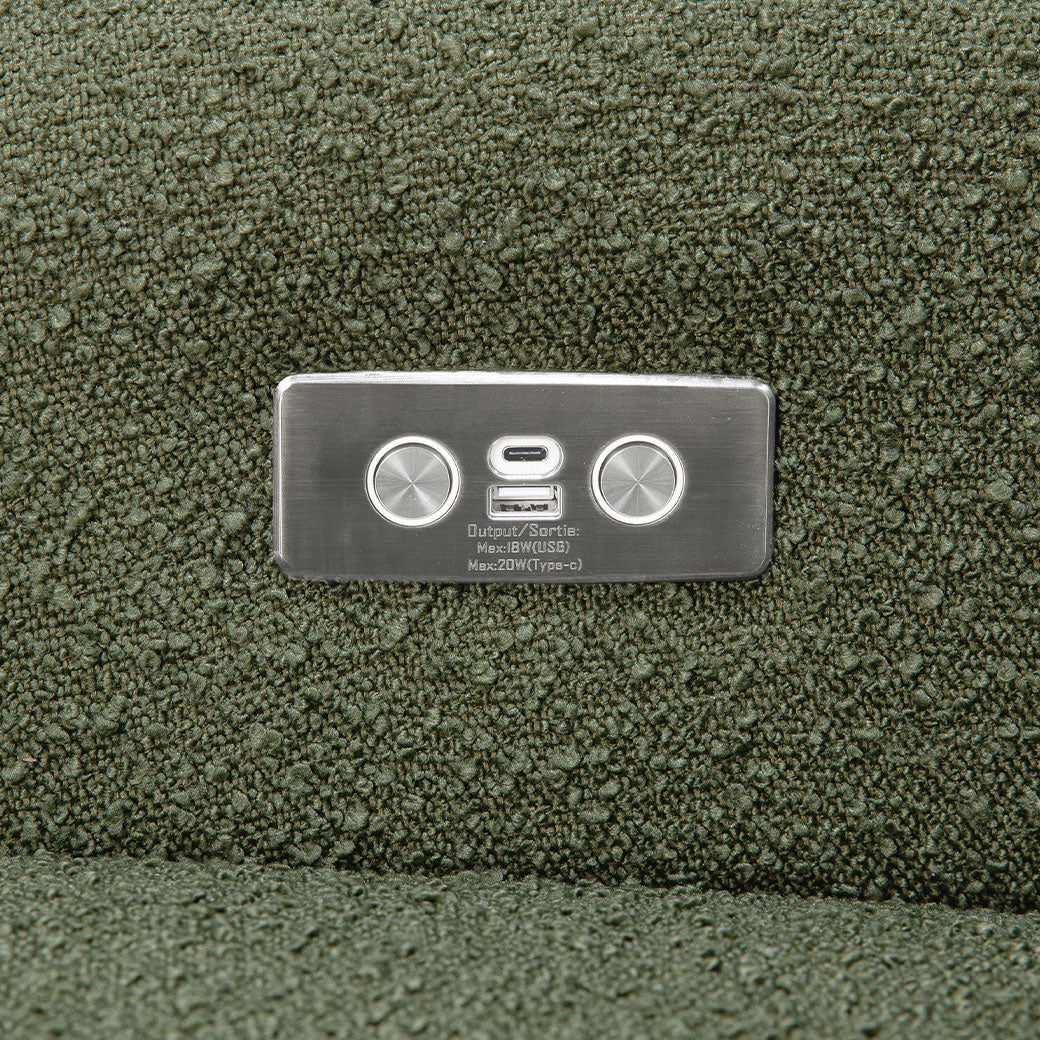 Babyletto Kiwi Glider Recliner USB port in -- Color_Olive Boucle With Light Base
