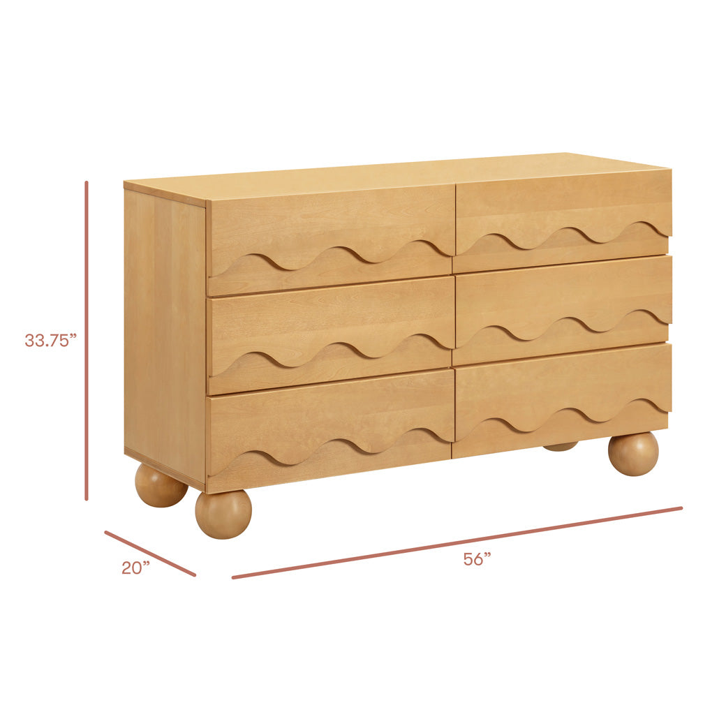 Lido Wave 6-Drawer Wide Assembled Dresser 56"
