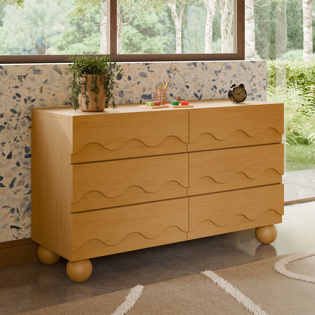 Lido Wave 6-Drawer Wide Assembled Dresser 56"