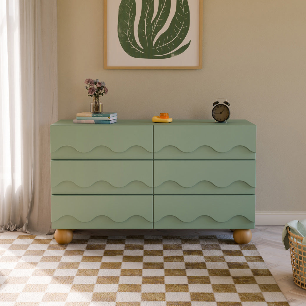 Lido Wave 6-Drawer Wide Assembled Dresser 56"