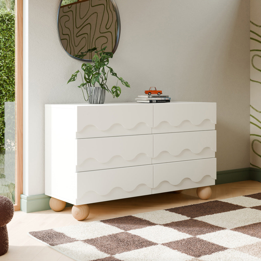 Lido Wave 6-Drawer Wide Assembled Dresser 56"