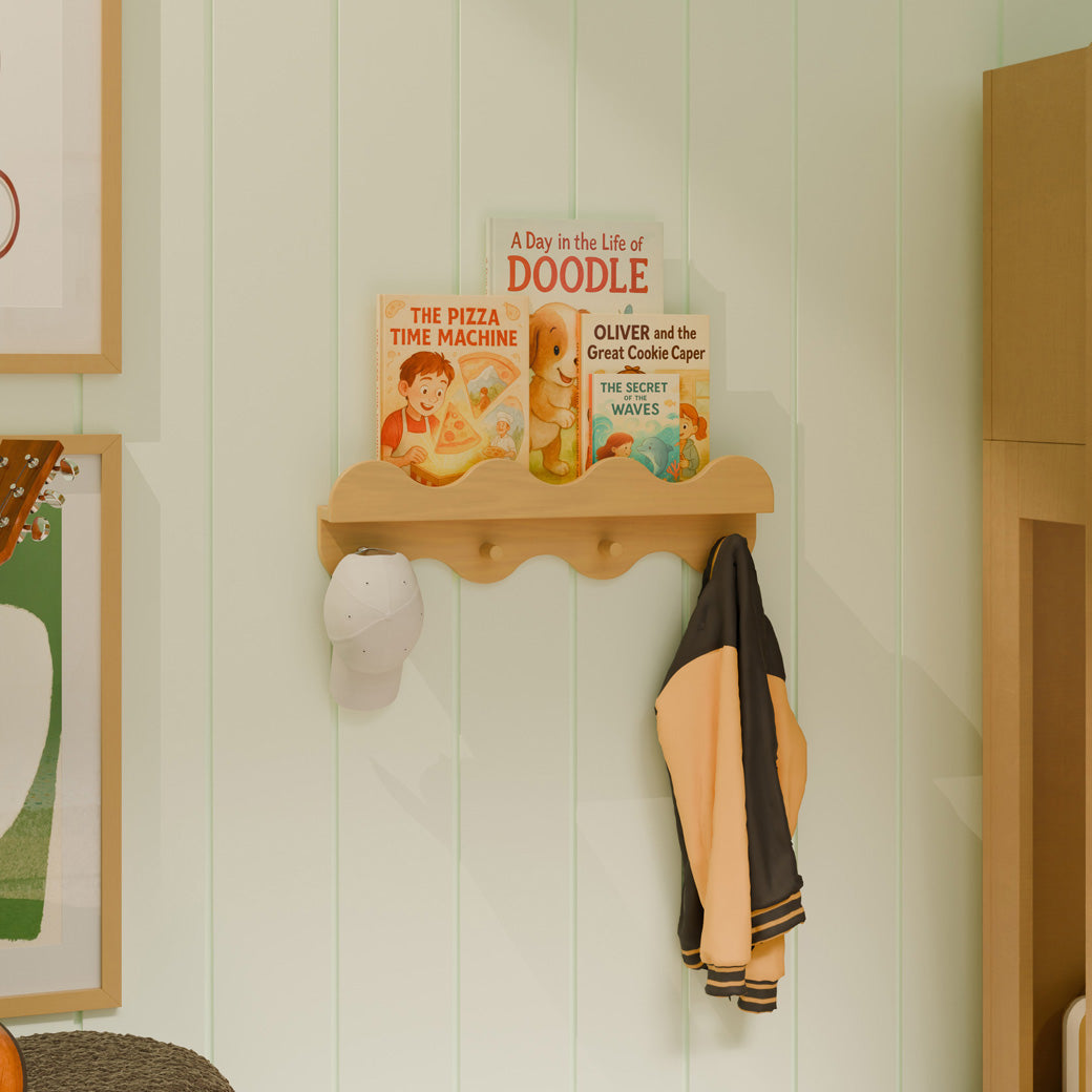 Lido Wave Bookshelf with Hooks