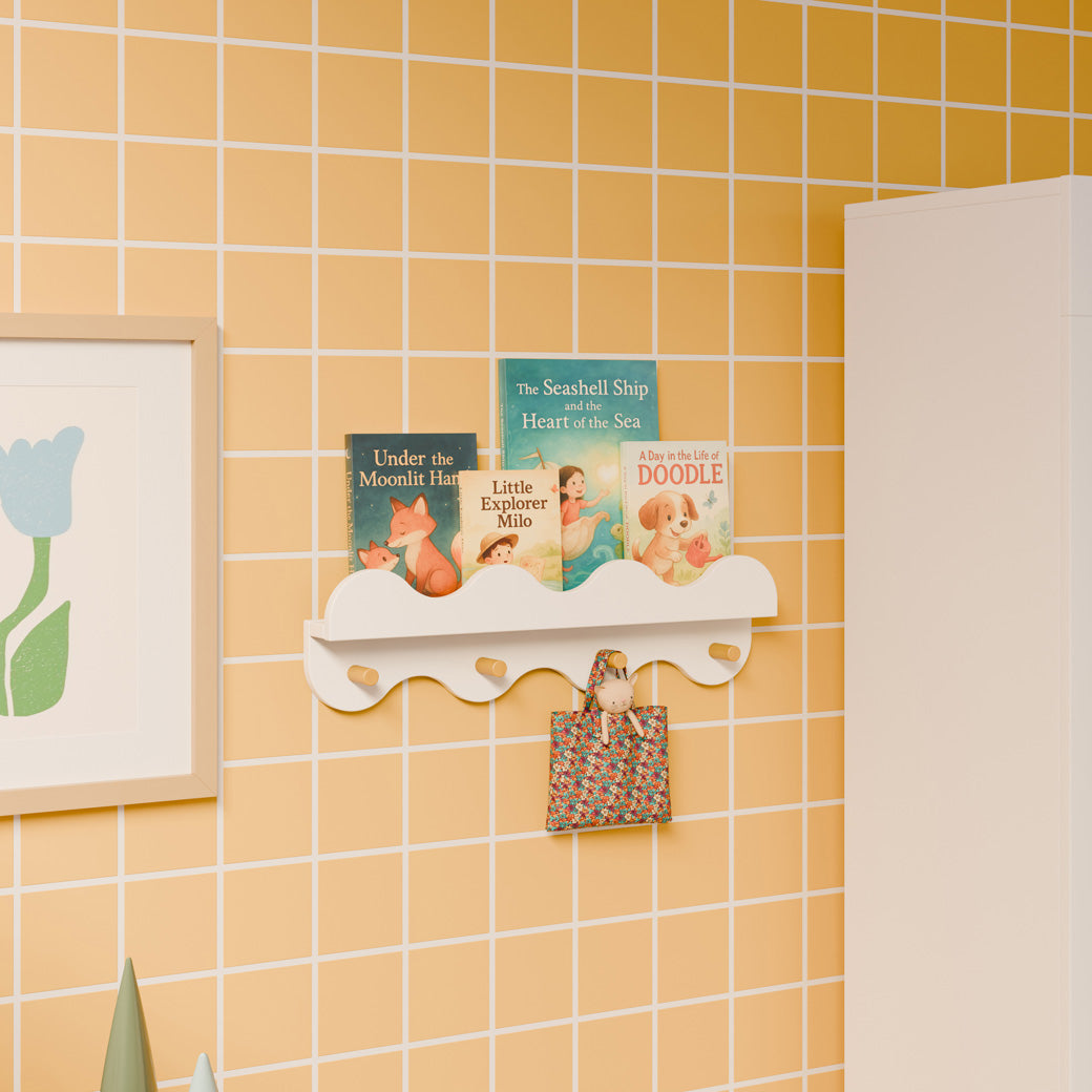 Lido Wave Bookshelf with Hooks