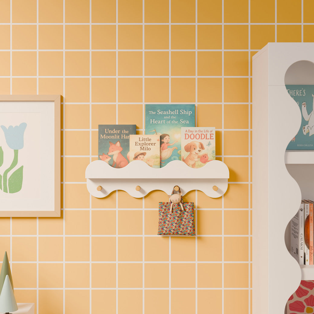 Lido Wave Bookshelf with Hooks