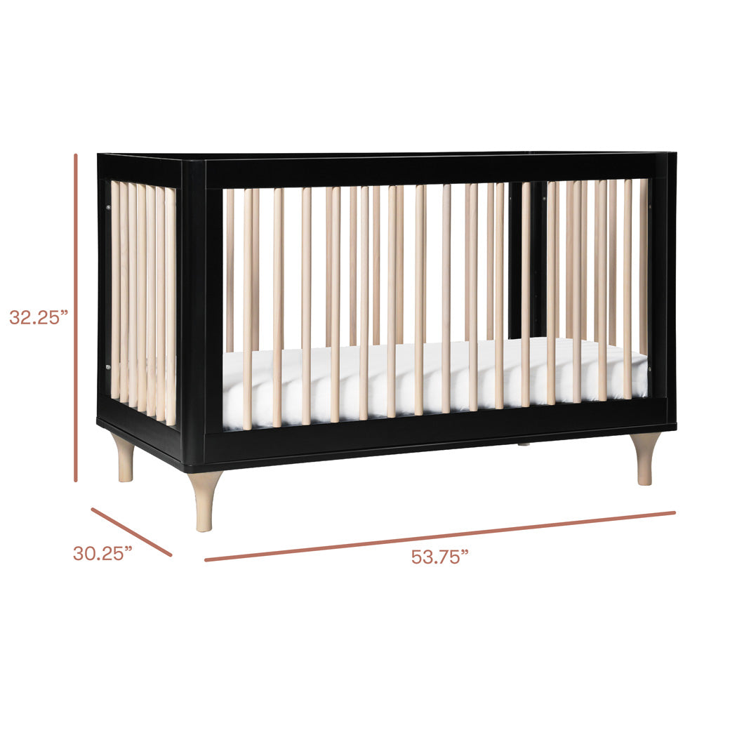 Dimensions of Babyletto Lolly 3-in-1 Crib in -- Color_Black
