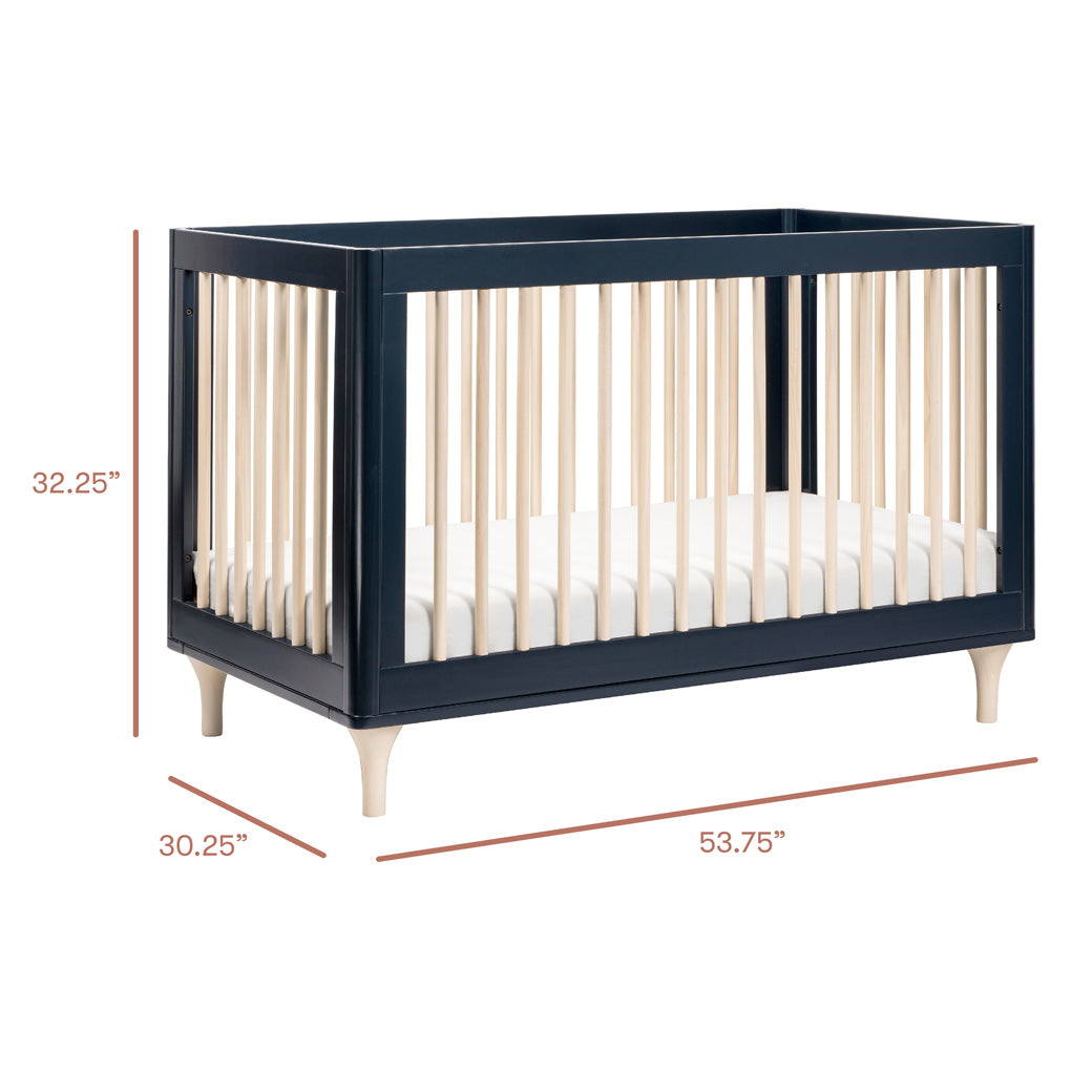 Dimensions of Babyletto Lolly 3-in-1 Crib in -- Color_Navy