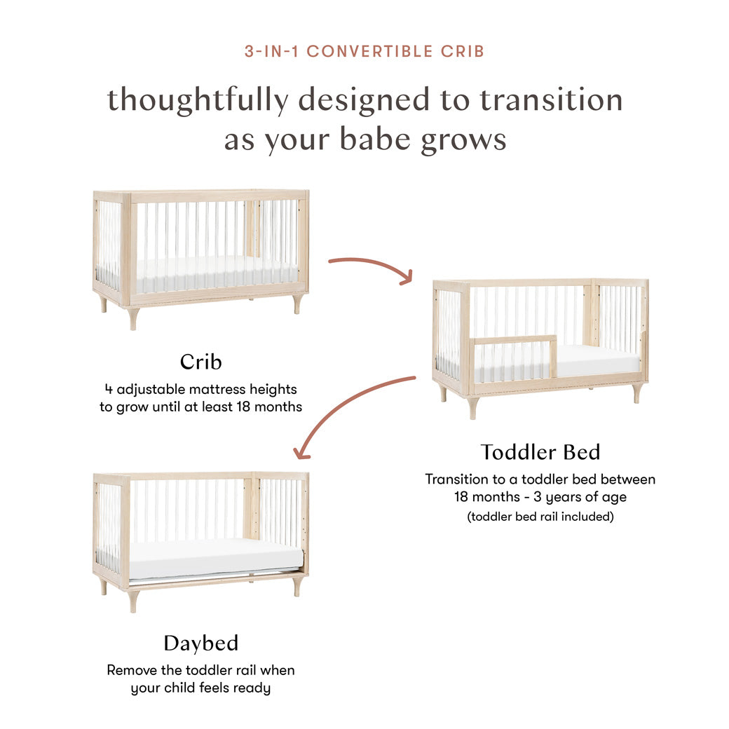 Lolly 3-in-1 Convertible Crib + Toddler Bed Conversion Kit