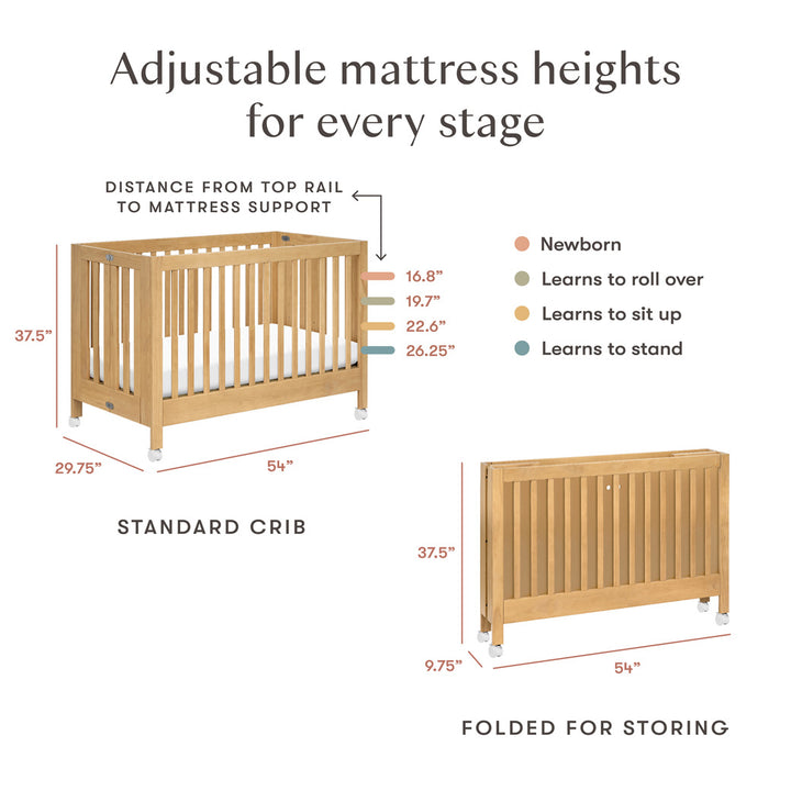 Maki Portable Folding Crib + Conversion Kit