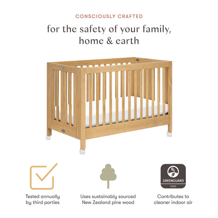 Maki Portable Folding Crib + Conversion Kit