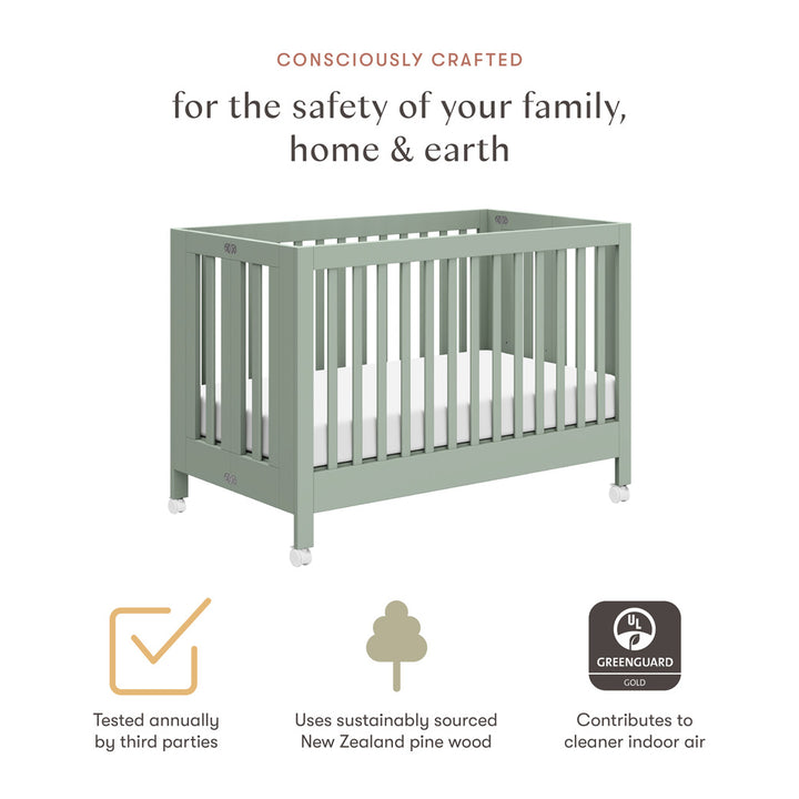 Maki Portable Folding Crib + Conversion Kit