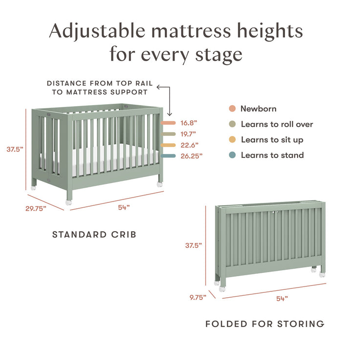 Maki Portable Folding Crib + Conversion Kit