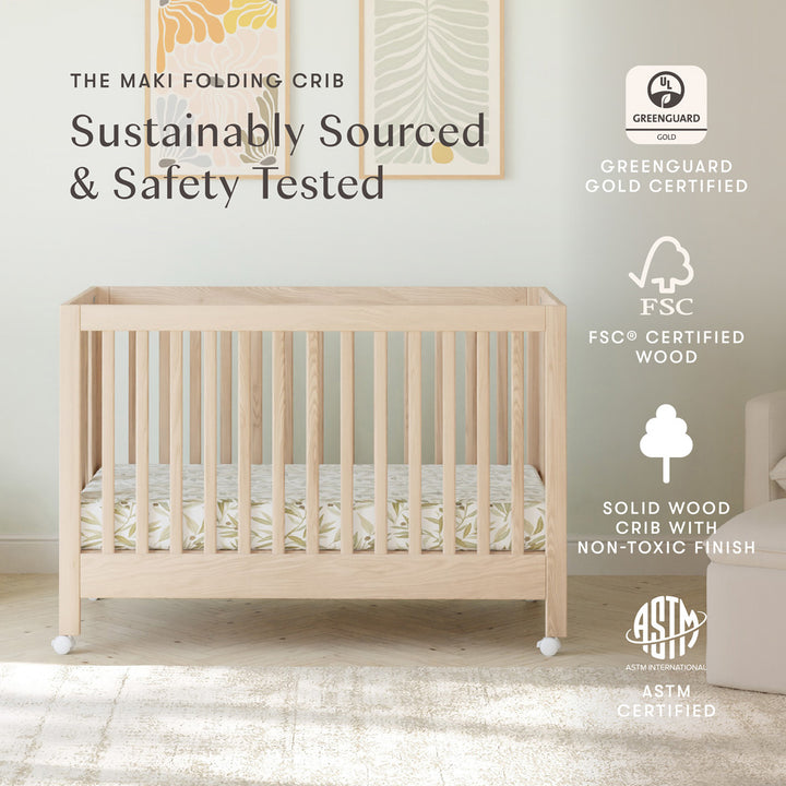 Maki Portable Folding Crib + Conversion Kit