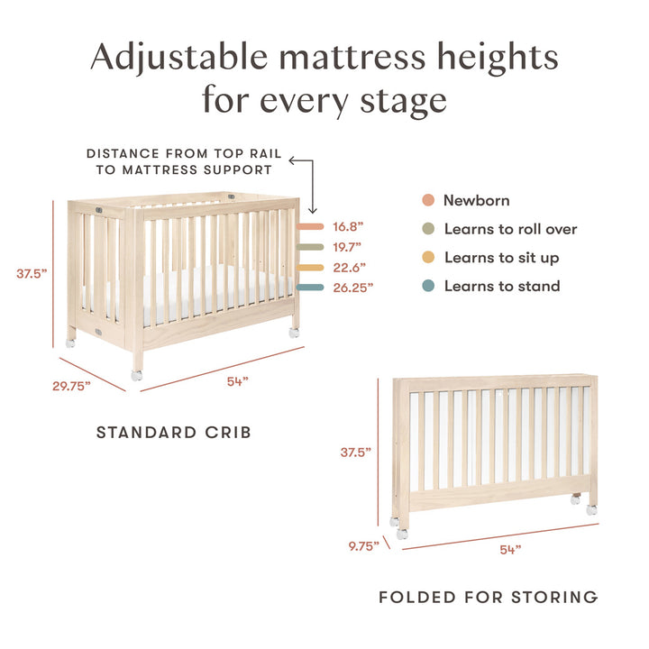 Maki Portable Folding Crib + Conversion Kit