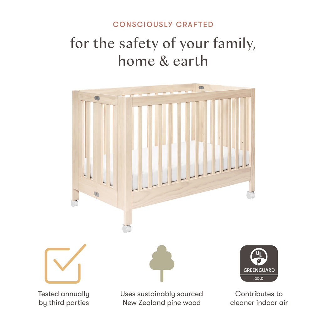 Maki Portable Folding Crib + Conversion Kit