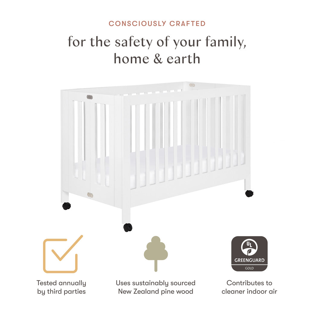 Maki Portable Folding Crib + Conversion Kit