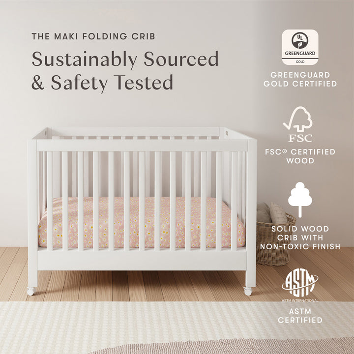 Maki Portable Folding Crib + Conversion Kit