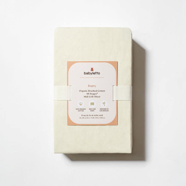 All-Stages Midi Crib Sheet in GOTS Certified Organic Brushed Cotton