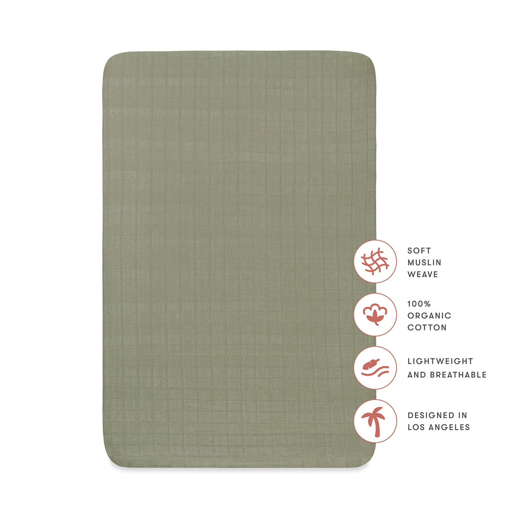 Mini Crib Sheet In GOTS Certified Organic Muslin Cotton