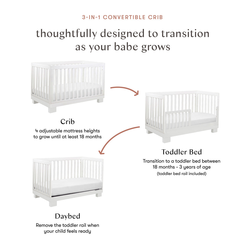 Modo 3-in-1 Convertible Crib with Toddler Bed Conversion Kit