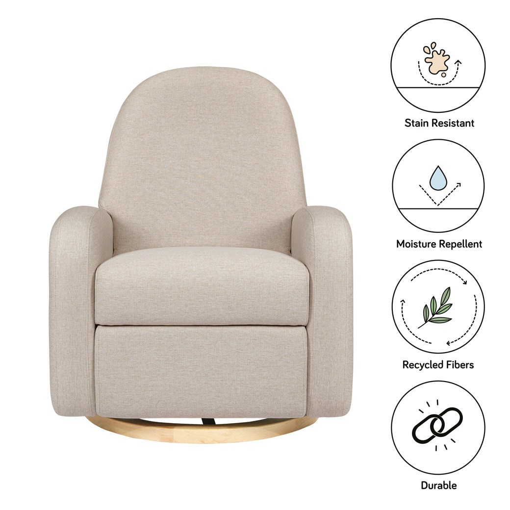 Babyletto Nami Glider Recliner material characteristics in -- Color_Performance Beach Eco-Weave with Light Wood Base