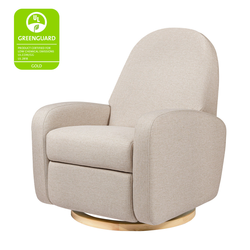 Babyletto Nami Glider Recliner with GREENGUARD Gold tag  in -- Color_Performance Beach Eco-Weave with Light Wood Base