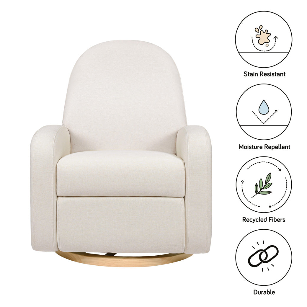 Babyletto Nami Glider Recliner details about the material  in -- Color_Performance Cream Eco-Weave with Light Wood Base