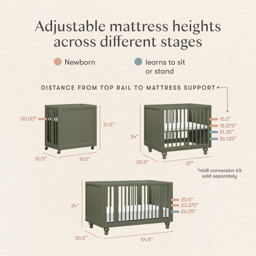 Astre All-Stages 8-in-1 Crib with Bassinet & Toddler Bed Kits by Nate Berkus