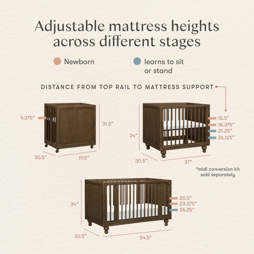 Astre All-Stages 8-in-1 Crib with Bassinet & Toddler Bed Kits by Nate Berkus