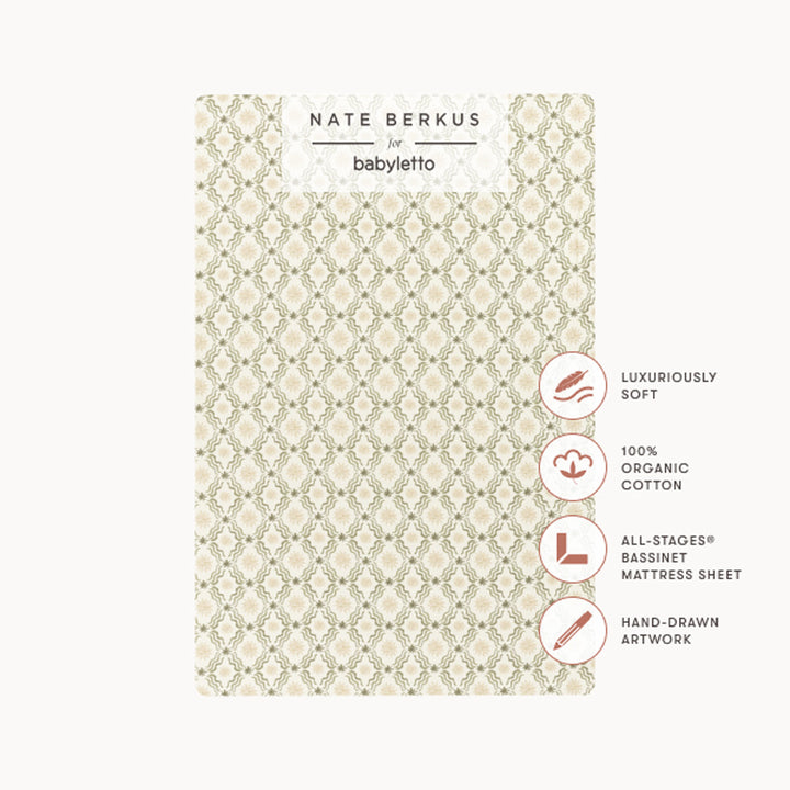 All-Stages Bassinet Sheet in GOTS Certified Organic Brushed Cotton