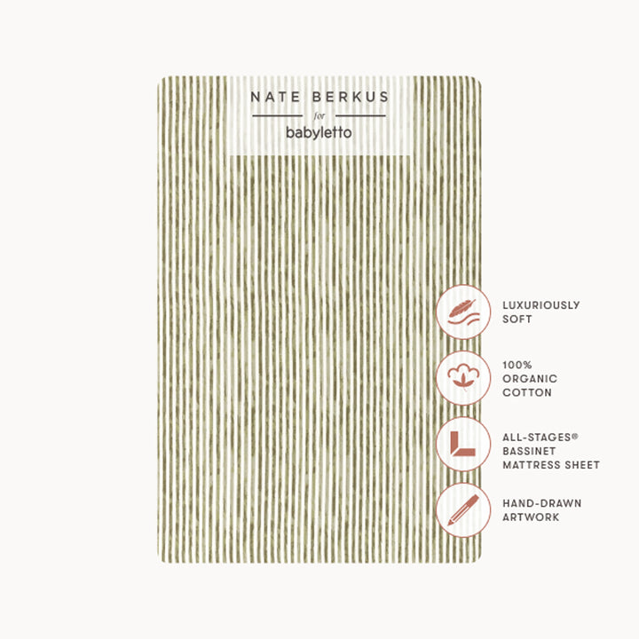 All-Stages Bassinet Sheet in GOTS Certified Organic Brushed Cotton