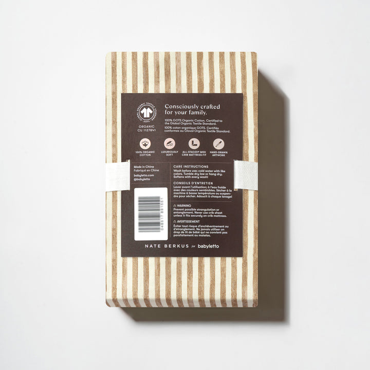 All-Stages Midi Crib Sheet in GOTS Certified Organic Brushed Cotton