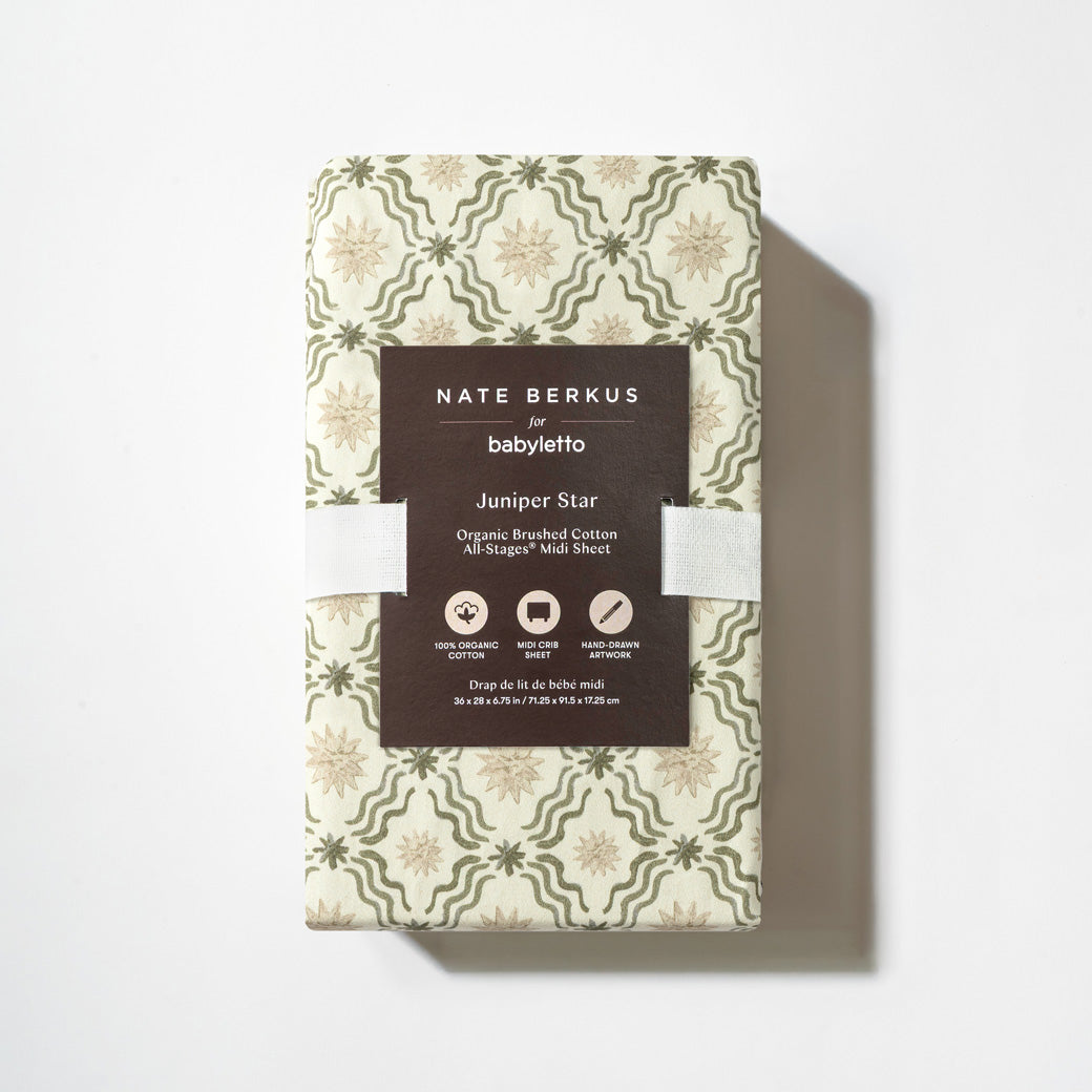 All-Stages Midi Crib Sheet in GOTS Certified Organic Brushed Cotton