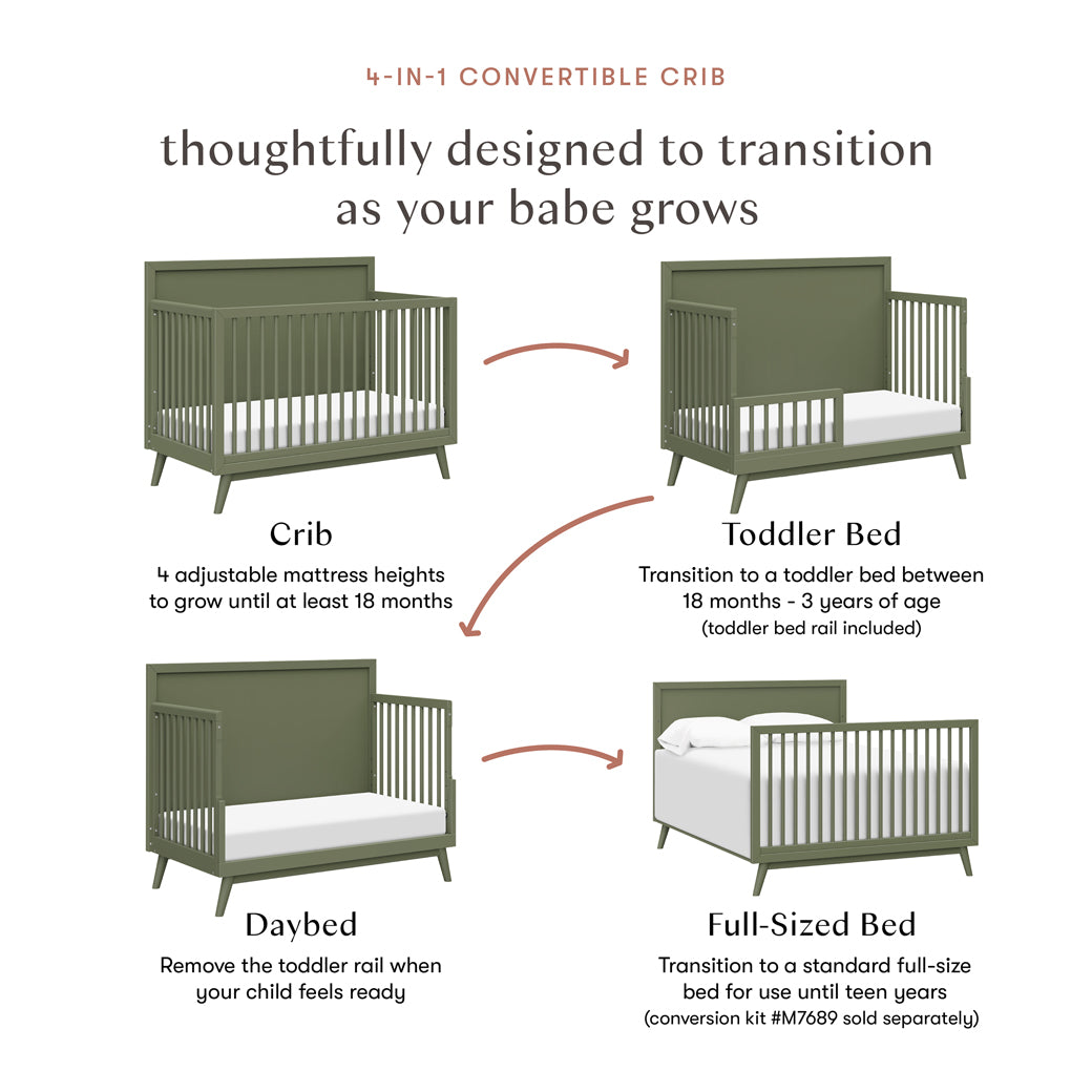 Palma 4-in-1 Convertible Crib + Toddler Bed Conversion Kit