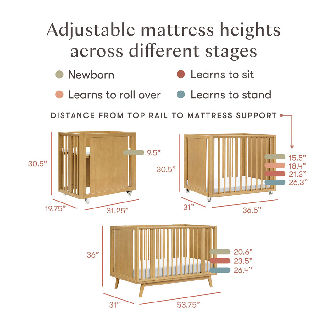 Palma 8-in-1 Convertible All-Stages Crib with Bassinet & Toddler Bed Kits