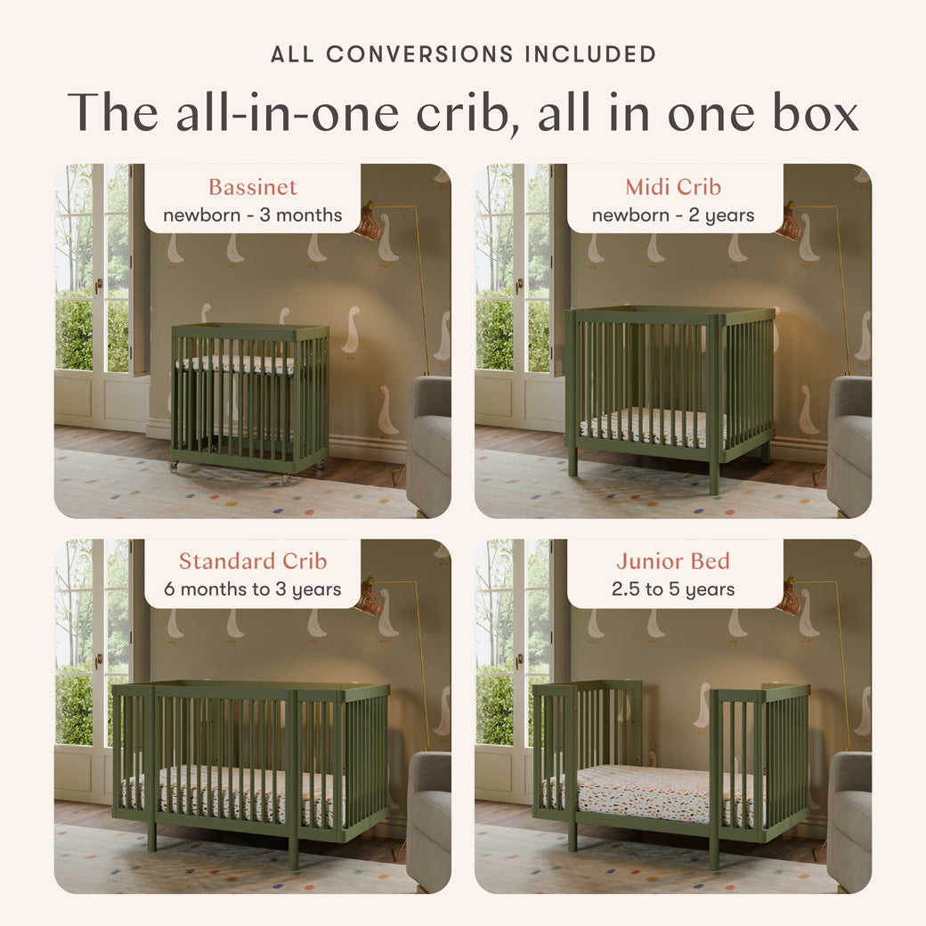 Pogo 8-in-1 Convertible Crib with All-Stages Conversion Kits