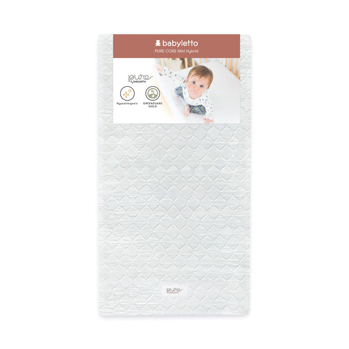 Pure Core 2-Stage Mini Crib Mattress + Hybrid Quilted Waterproof Cover
