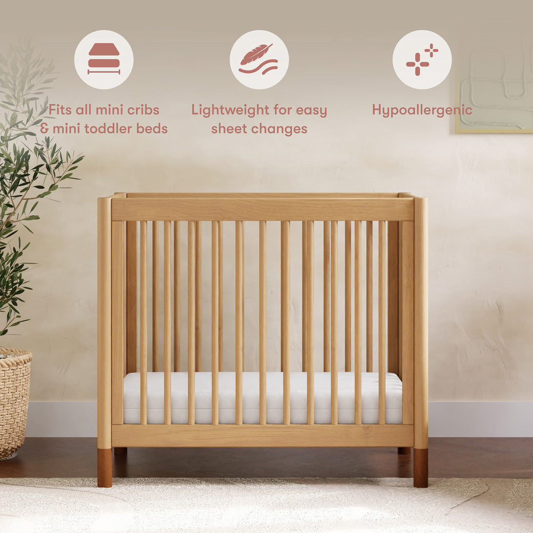 Pure Core 2-Stage Mini Crib Mattress + Hybrid Quilted Waterproof Cover