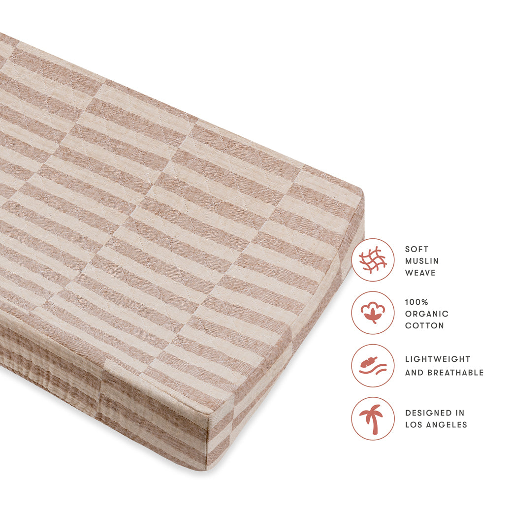 Quilted Changing Pad Cover In GOTS Certified Organic Muslin Cotton