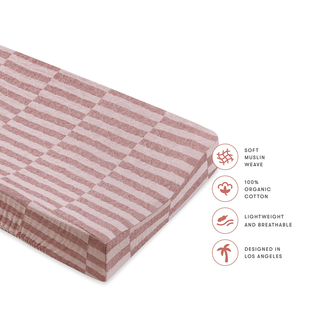 Quilted Changing Pad Cover In GOTS Certified Organic Muslin Cotton
