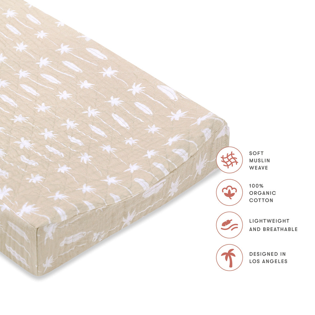 Quilted Changing Pad Cover In GOTS Certified Organic Muslin Cotton