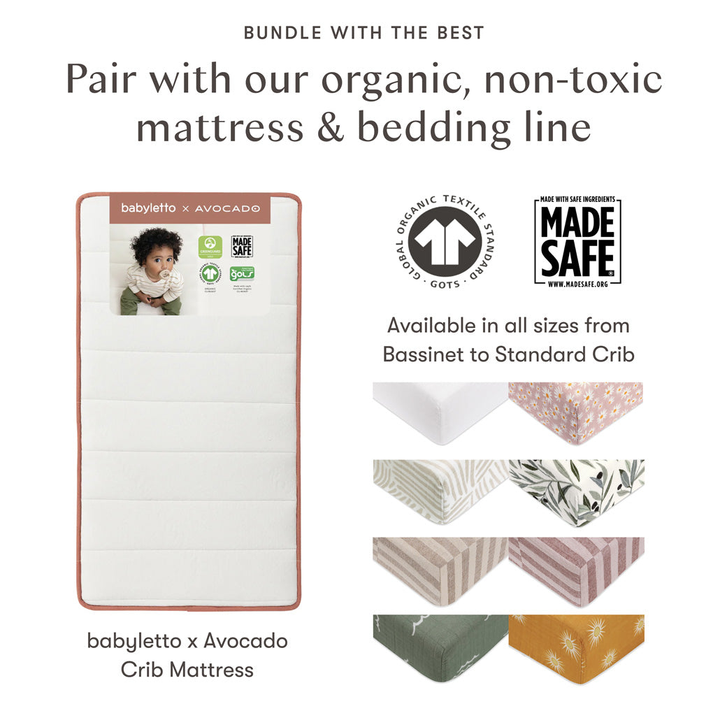 Rolli 9-in-1 Convertible All-Stages Crib with Bassinet & Toddler Bed Conversion Kits