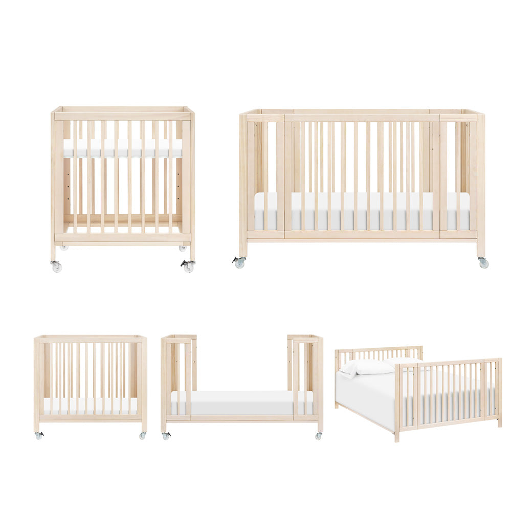 Rolli 9-in-1 Convertible All-Stages Crib with Bassinet & Toddler Bed Conversion Kits