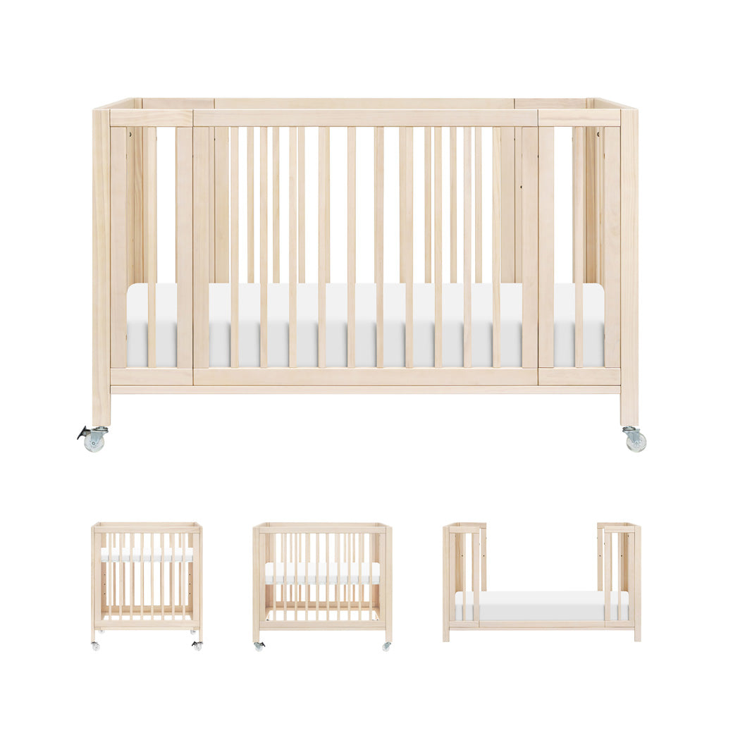 Rolli 9-in-1 Convertible All-Stages Crib with Bassinet & Toddler Bed Conversion Kits