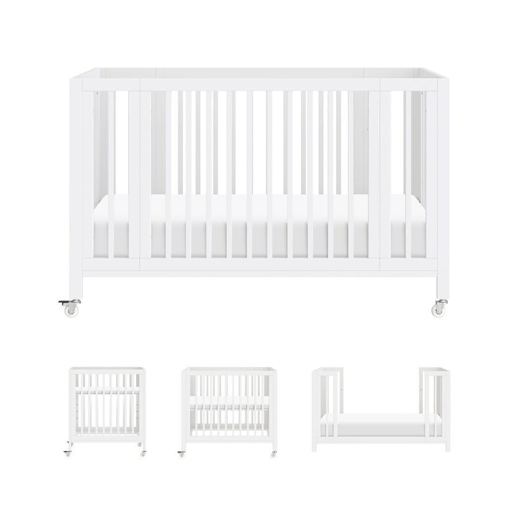Rolli 9-in-1 Convertible All-Stages Crib with Bassinet & Toddler Bed Conversion Kits