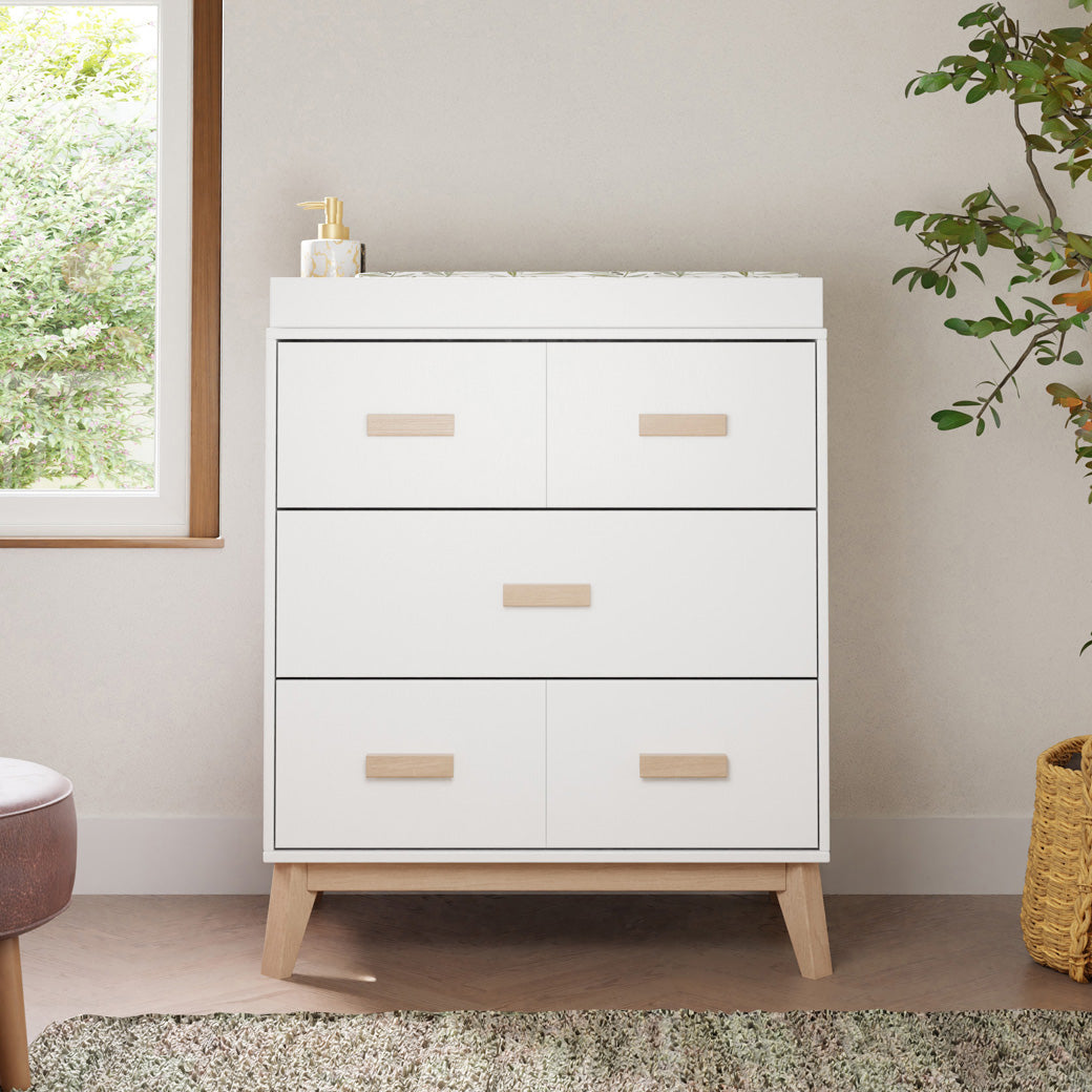 Babyletto's Scoot 3-Drawer Changer Dresser in -- Color_Washed Natural/White