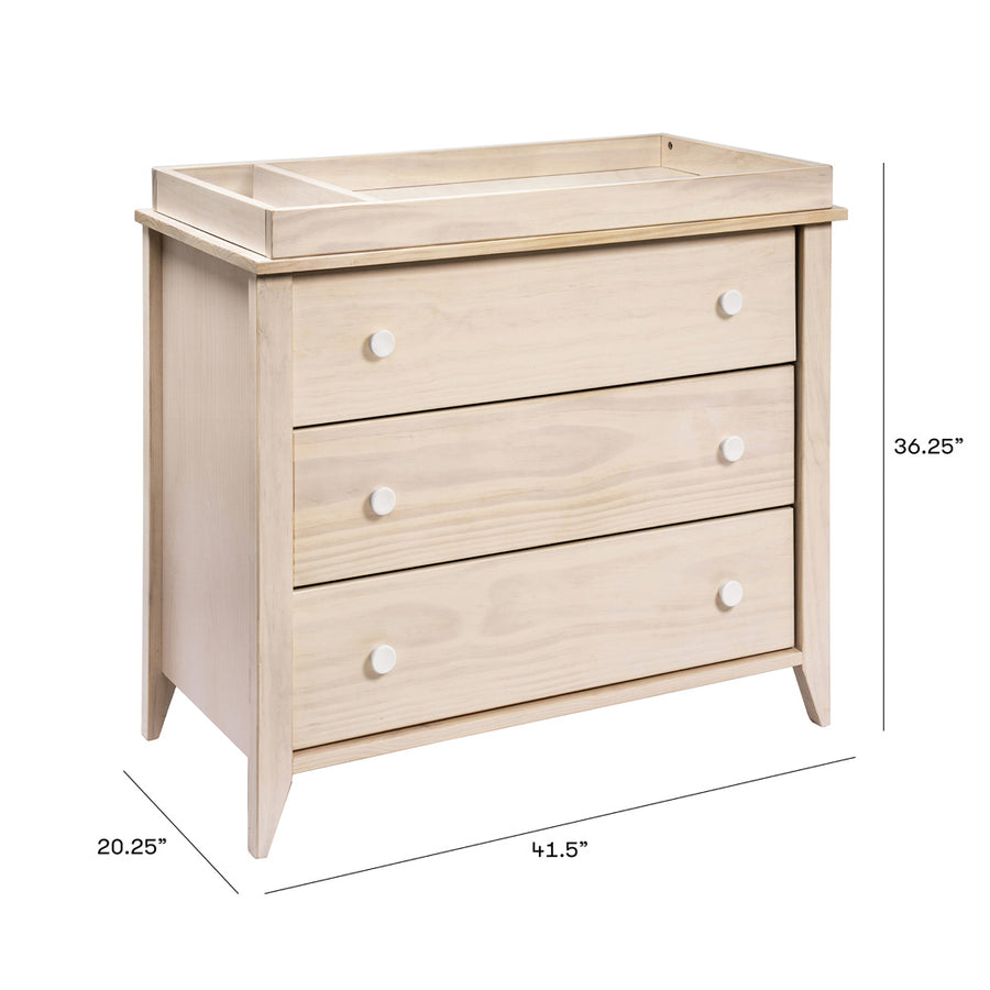 dressing thanksgiving Babyletto Sprout 3-Drawer Changer Dresser with Removable Changing Tray Washed Natural / White