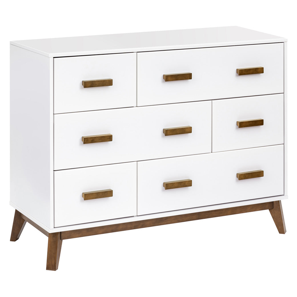 Babyletto Scoot 6-Drawer Dresser in -- Color_White / Natural Walnut